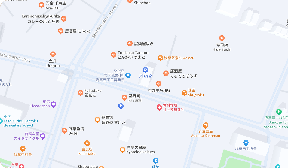 FUFUサモエドカフェ浅草店の地図